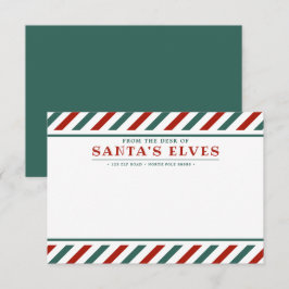 Från tomtens skrivbord med tomtkort anteckningskort