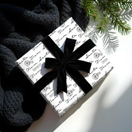 Från tomtens Vintage Postage Mail Parcel White Presentpapper