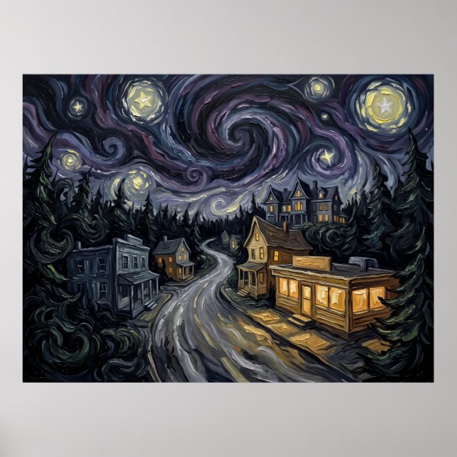Från Town Starry Night Colony House Poster (Framsidan)