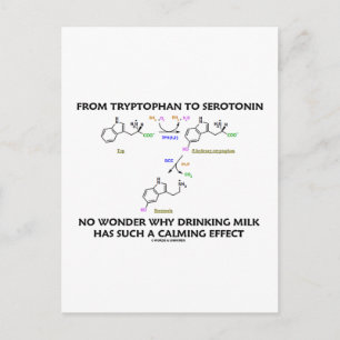 Från Tryptophan till serotonin (kemi Humor) Vykort