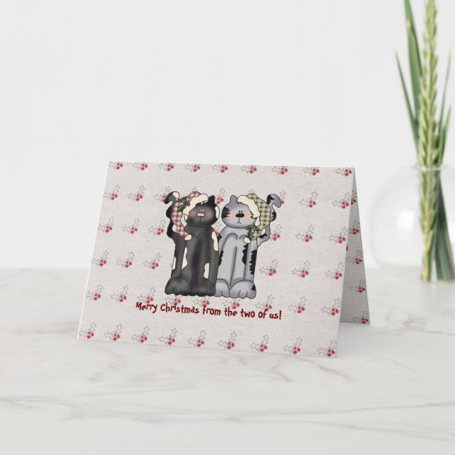 Från tvåna av oss… julhälsningkort helgkort (Framsida)