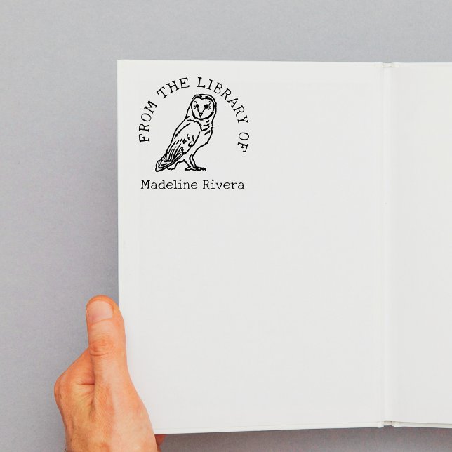 Från Ugglans bibliotek Stämpel (From The Library of Barn owl )