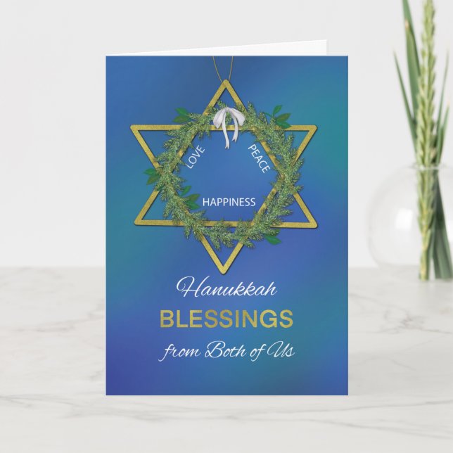 Från Us Hanukkah Blessings Star of David Kort (Framsida)
