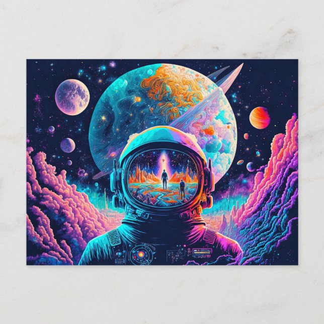 Från Utrymme och bortom illustration Vykort (Framsida)