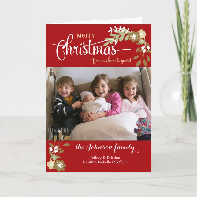 Från vår anpassningsbar av modern blommigt hemma-j helgkort (Framsida)