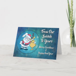 Från vår bubbla till din jul 20xx Roligt Helgkort
