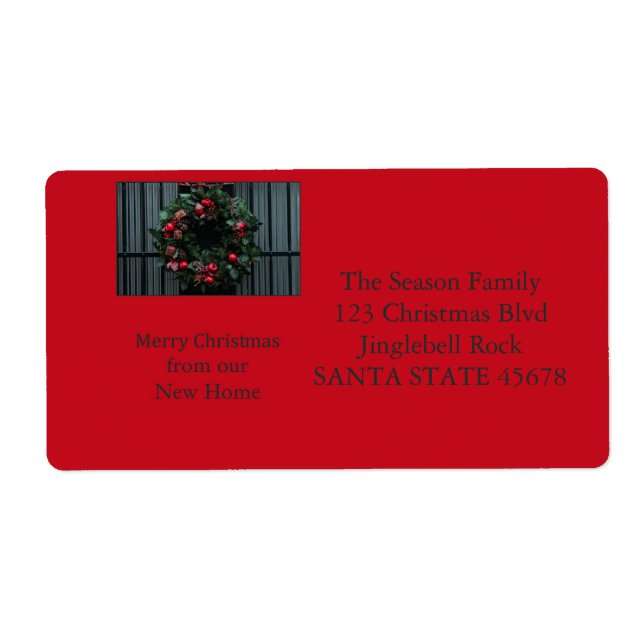 Från vår nya adress julkrans fraktsedel (Framsidan)