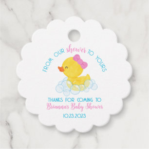 Från vår skugga till din Rubber Anka Baby Shower Gåvor Etiketter