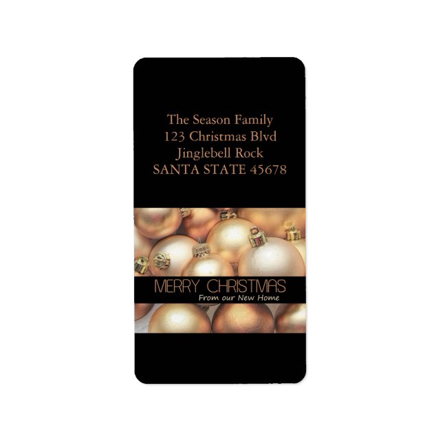 Från våra nya guldprydnadsföremål i hemmet adressetikett (Framsidan)