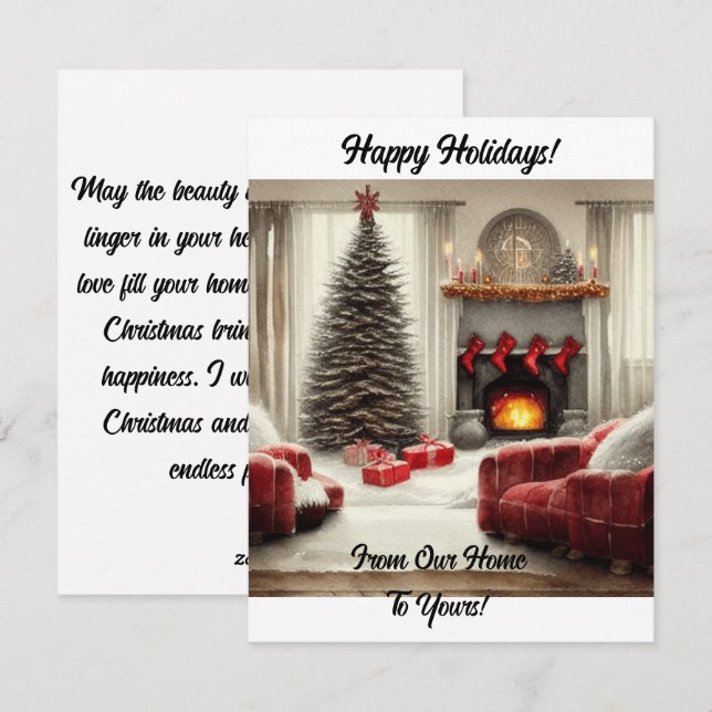 Från vårt hem till ditt julkort (Fram/baksida)