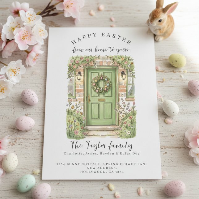Från vårt hem till ditt påskkort julkort (From Our Home to Yours Easter Holiday Card by Ricaso. Ideal for new home, business/corporate use)