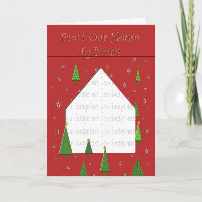 Från vårt hus till ditt Helgdag-fotokort Helgkort (Framsida)