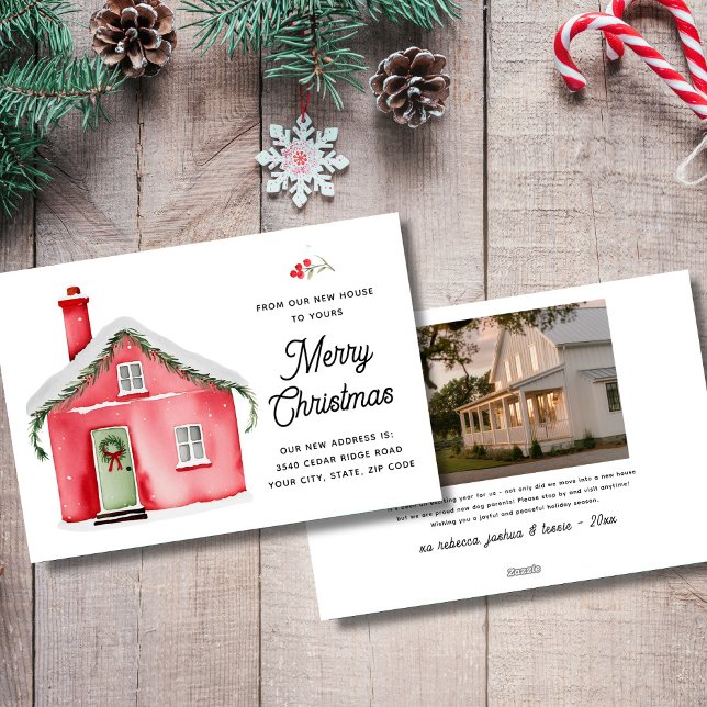 Från vårt nya hus till ditt God jul-foto Julkort (Skapare uppladdad)