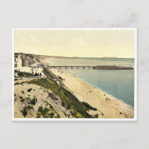Från Väster Cliff, Bournemouth, England vintage Vykort