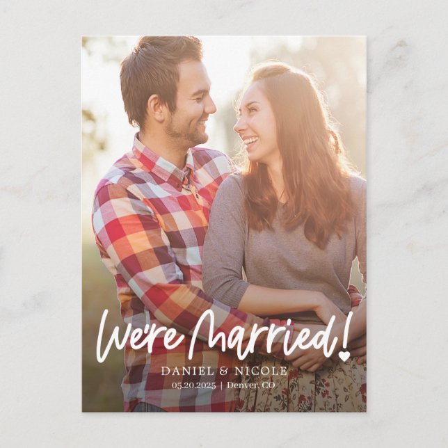 Från vykortet Heart Bröllop för meddelande Vykort (Framsida)