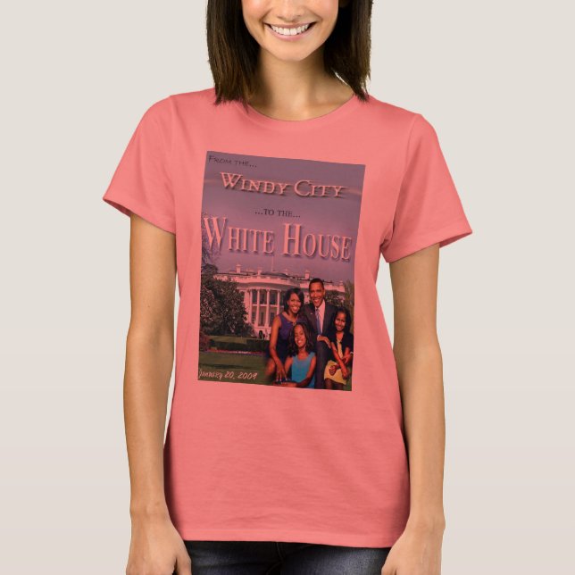 Från Windy City till WHITE HOUSE (dam) Tee Shirt (Framsida)