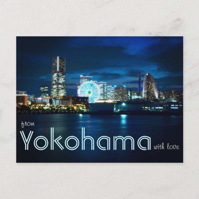 Från Yokohama Minatomirai med Kärlek Bay Port Japa Vykort (Framsida)