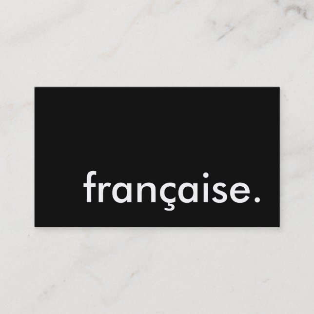 Française. Visitkort (Framsida)