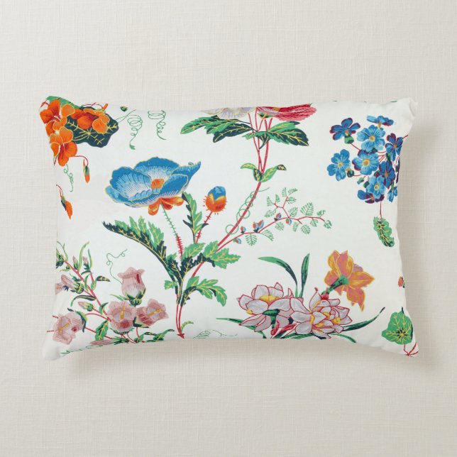 France 1830 Floral Antique Wallpaper Prydnadskudde (Framsidan)