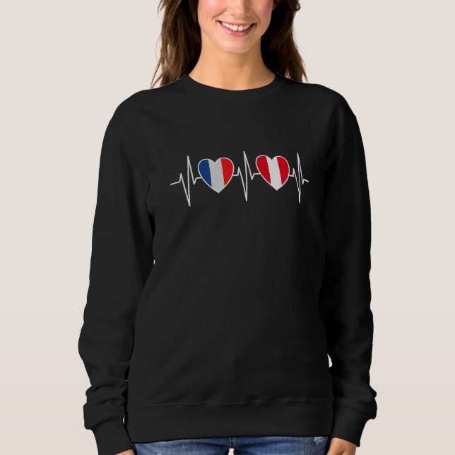 France And Peru Peruvian Flag Flag Premium T Shirt (Framsida)