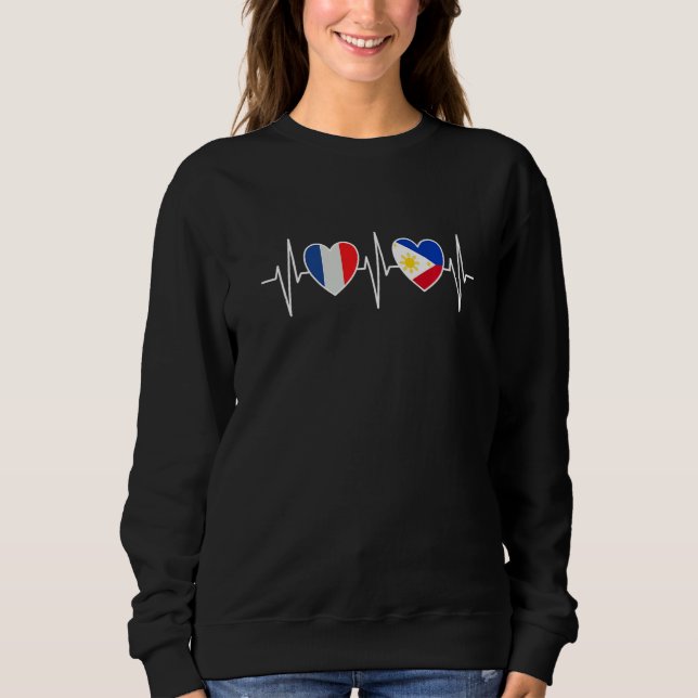 France And Philippines Philippine Flag Flags Premi T Shirt (Framsida)