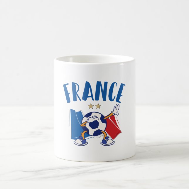 France Dabbing Soccer Ball Flag 2 stars Kaffemugg (Center)