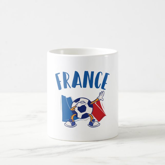France Dabbing Soccer Ball Flag Kaffemugg (Center)
