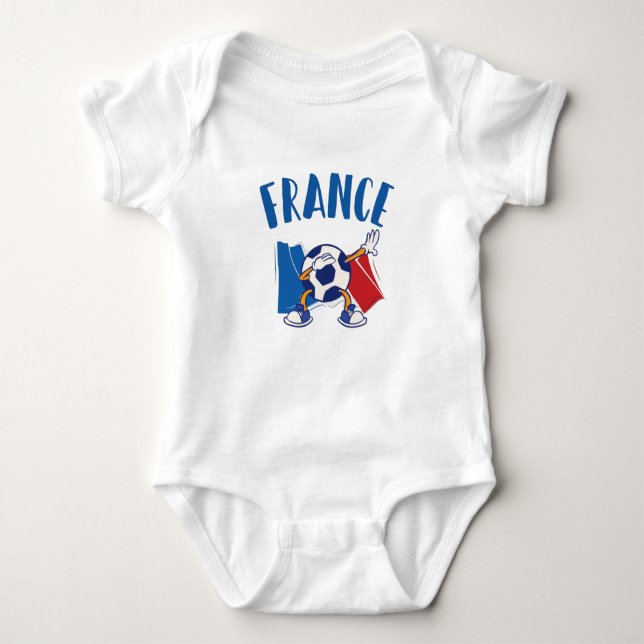 France Dabbing Soccer Ball Flag T Shirt (Framsida)