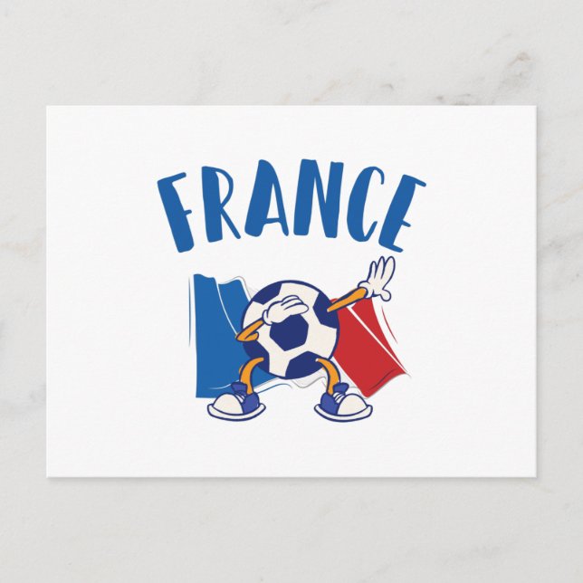 France Dabbing Soccer Ball Flag Vykort (Framsida)