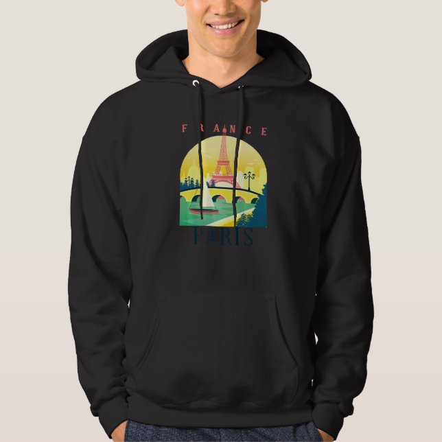 France Eiffel Tower Parisian City French Landmark  Hoodie (Framsida)