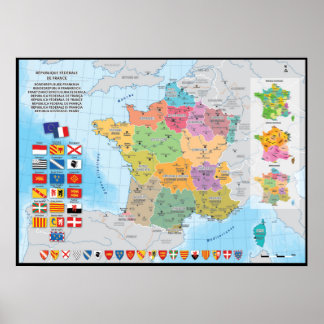 France fédérale, carte prospective des régions féd poster