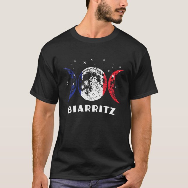 France Flag Biarritz City T Shirt (Framsida)