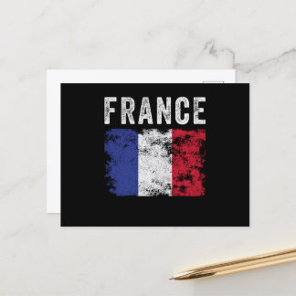 France Flag Distressed - French Flag Vykort