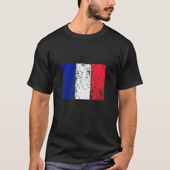 France Flag Football Fan  Sports Hoodie Flag Fan T Shirt (Framsida)