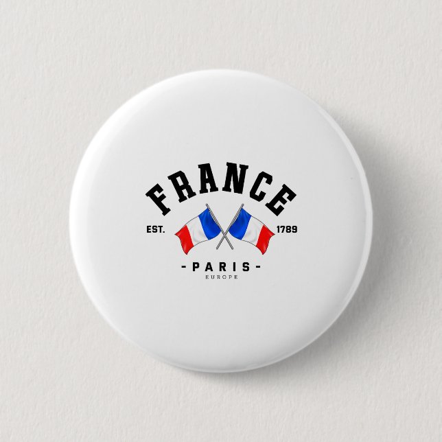 France Flag French Gift France Friend France Paris Knapp (Framsida)