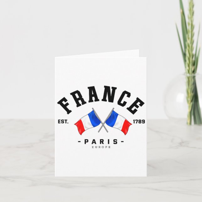 France Flag French Gift France Friend France Paris Kort (Framsida)