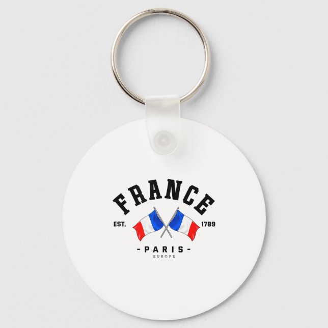 France Flag French Gift France Friend France Paris Nyckelring (Framsida)