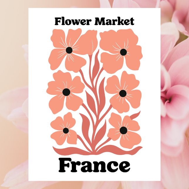 France Flower Market Peach Blossom Botanicals Vykort (France Flower Market Peach Blossom Botanicals Postcard
)