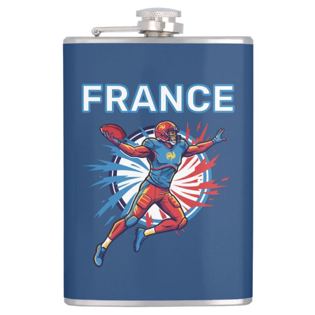 France Football Dynamic Quarterback Patriotic Art Fickplunta (Framsidan)