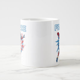 France Football Dynamic Quarterback Patriotic Art Jumbo Mugg
