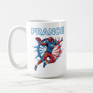 France Football Dynamic Quarterback Patriotic Art Kaffemugg