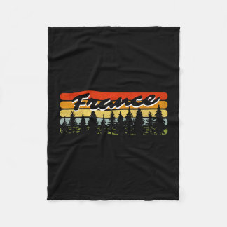 France Forest Sunset Trees Cabin Vacation Souvenir Fleecefilt