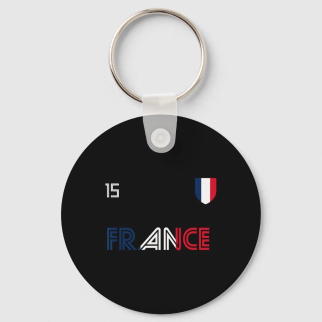 France Retro Soccer French Flag  Nyckelring (Framsida)