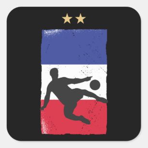 France Soccer Jersey Football Fan French Flag Fyrkantigt Klistermärke