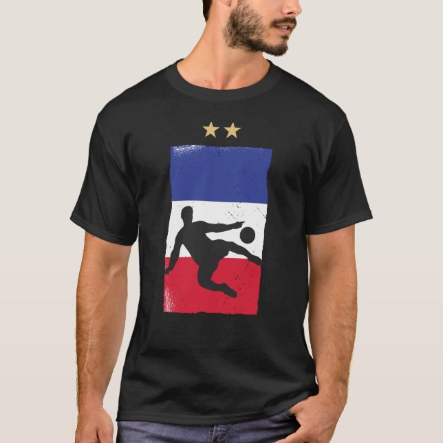 France Soccer Jersey Football Fan French Flag T Shirt (Framsida)