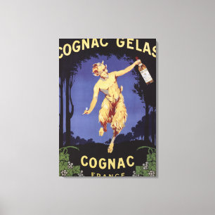FranceCognac Gelas befordrings- PosterFrance Canvastryck