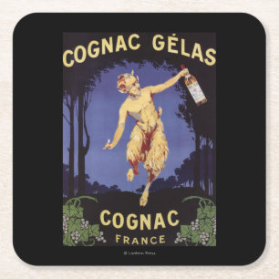 FranceCognac Gelas befordrings- PosterFrance Underlägg Papper Kvadrat
