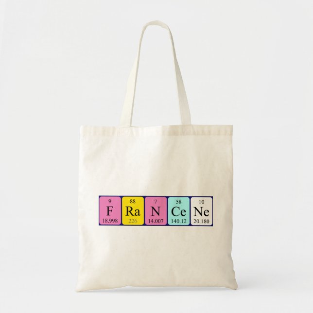 Francene Periote bord namn tote bag Tygkasse (Framsidan)