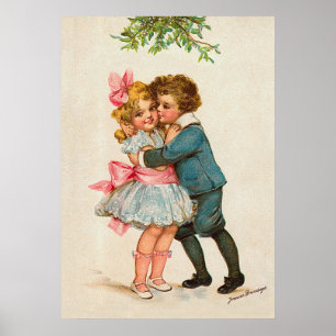Frances Brundage - Barn under Mistletoe Poster