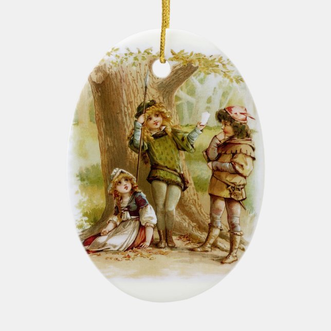 Frances Brundage: Celia, Rosalind och Orlando Julgransprydnad Keramik (Framsidan)
